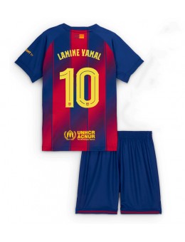 Barcelona Lamine Yamal #10 Replika Hemmakläder Barn 2025-26 Kortärmad (+ byxor)
